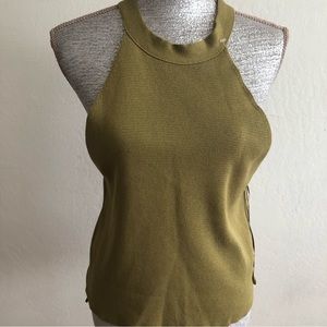 Topshop sleeveless size 12 color dry green new blouse